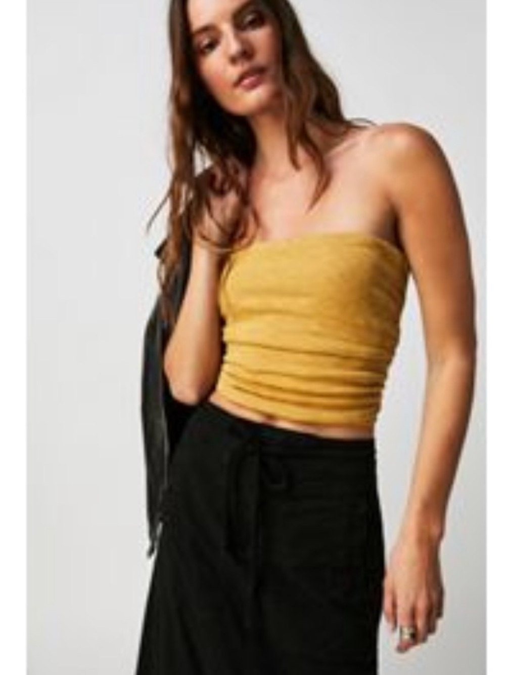 Free People Boulevard Tube Top Golden Syrup